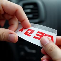 Peeling vignette sticker